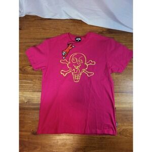 NWT Icecream Men's Cone and Bones Tee pink metallic Size Large